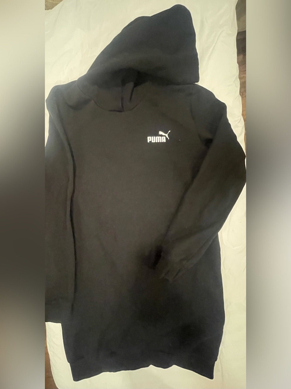 Puma Black hooded Sweatshirt dress with Chest Logo